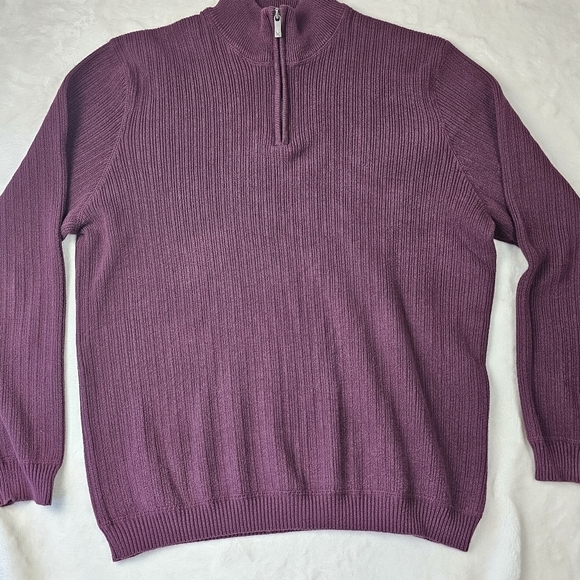 Vintage Eddie Bauer Quarter Zip Sweater XL Men’s Burgundy Business Casual fall - Picture 1 of 12